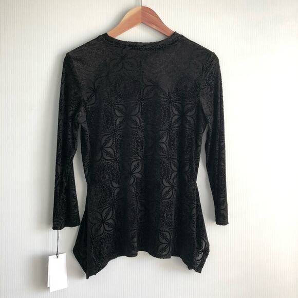 🆕 Ivanka Trump textured pattern velour texture crewneck top sz small NWT - Picture 3 of 6